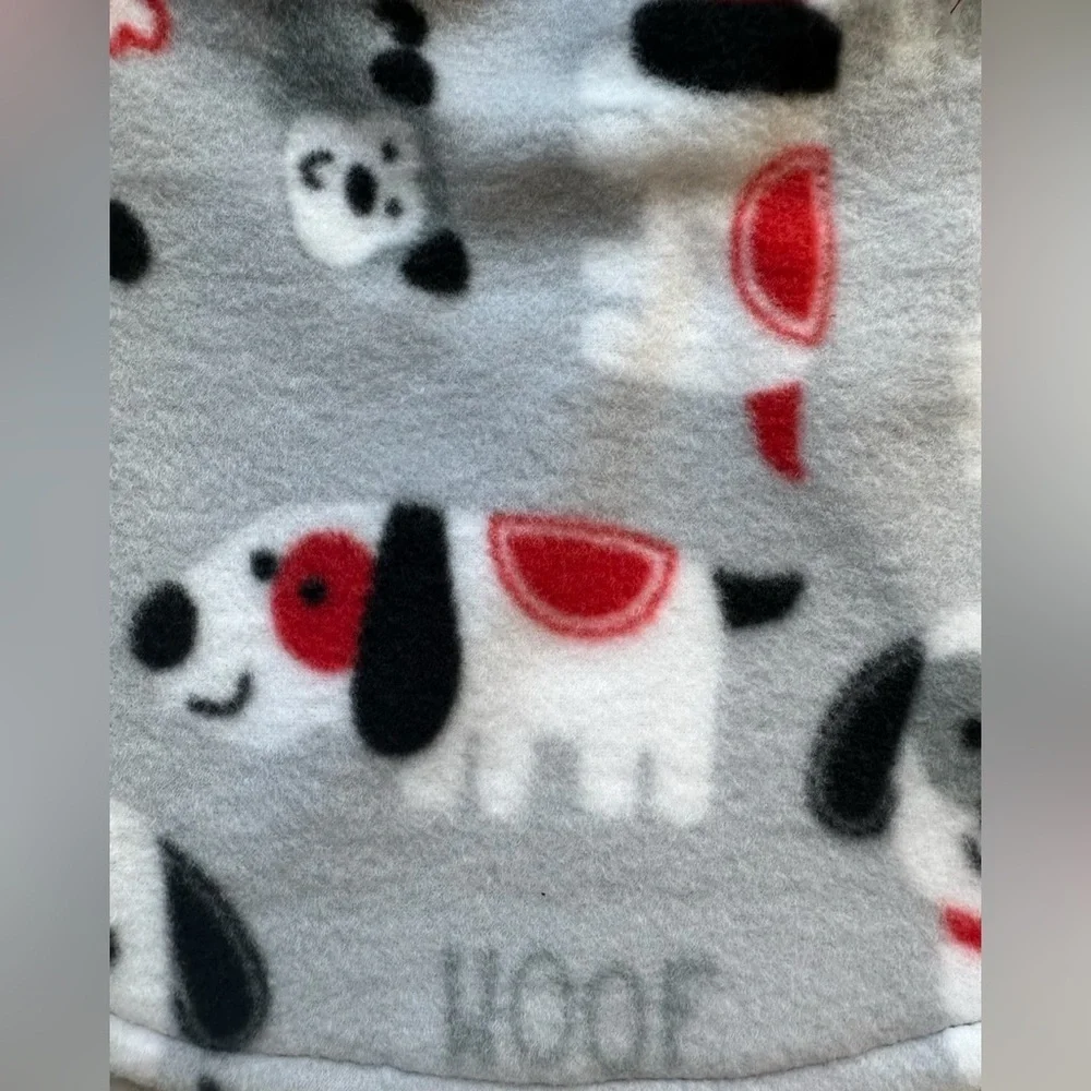 Handmade Dog Fleece Sweater | Size Large | Cozy Aesthetic | Red Trim | New